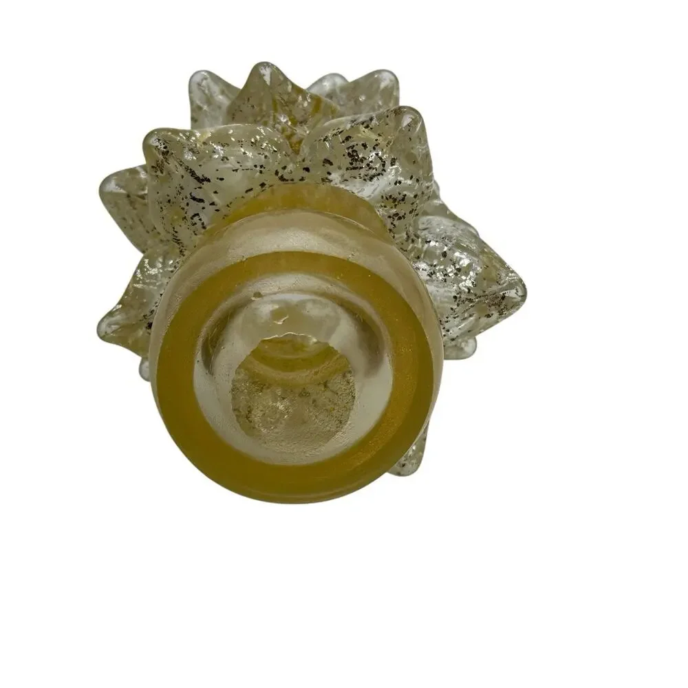 Vintage Murano Art Glass Gold Specks Christmas Tree Home Decor Sculpture 10 In.